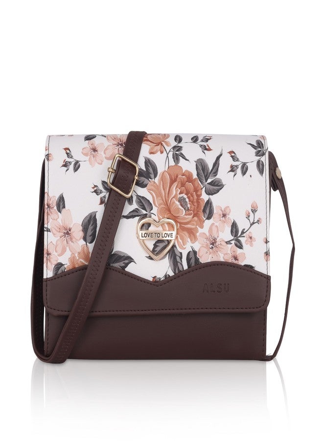 ALSU Women's Sling Bag Brown Trendy crossbody bag | ladies purse handbag | deattachable straps |card slots (gdu-29br) (Brown) - Image 1